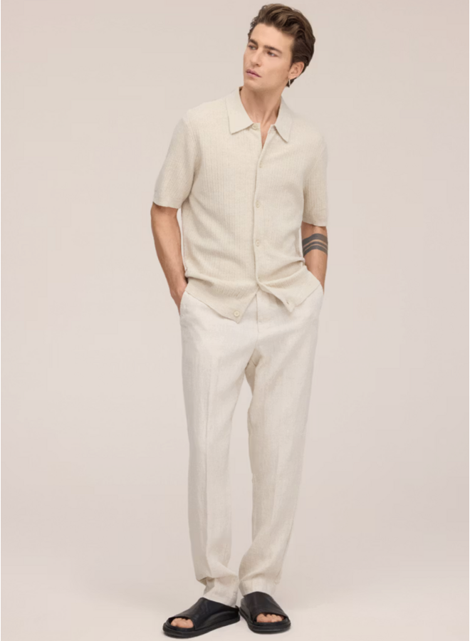 Nolan Polo Cardigan 6695 - Ivory Mouliné