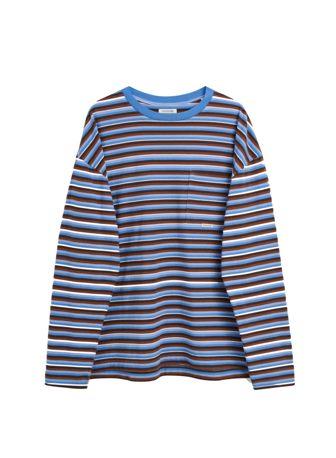Stripe Ls Pocket Tee - Blue