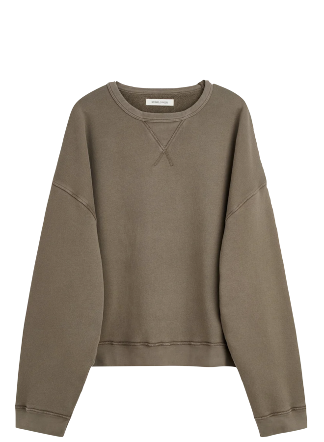 Crew Sweat - Brown Washed