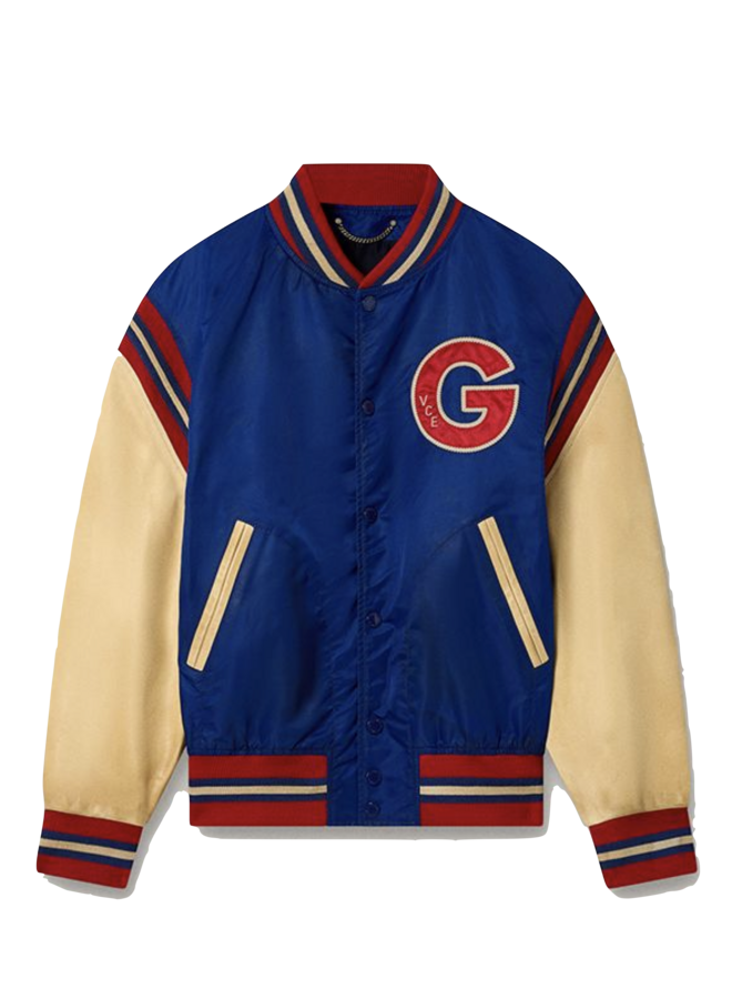 Journey M'S Bomber Randley College Leather Sleeve - Bellwether/Natural/Red