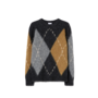 Alpaca Check Sweater - Grey Melange