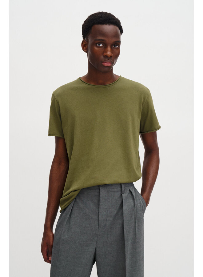 Roll Neck Tee - Light Olive Green