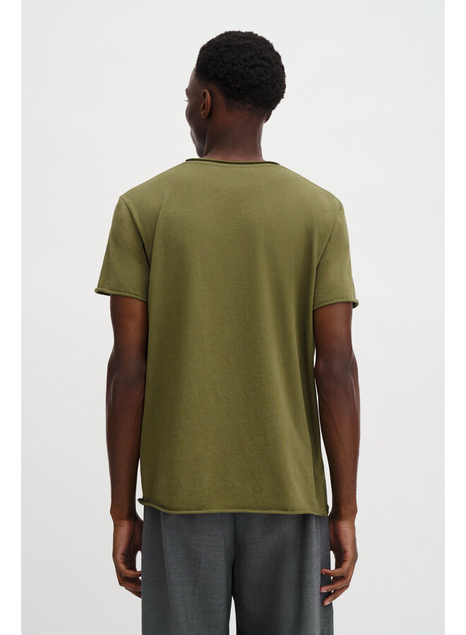 Roll Neck Tee - Light Olive Green