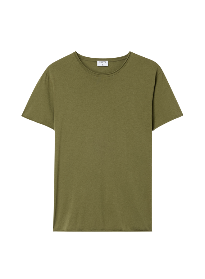 Roll Neck Tee - Light Olive Green