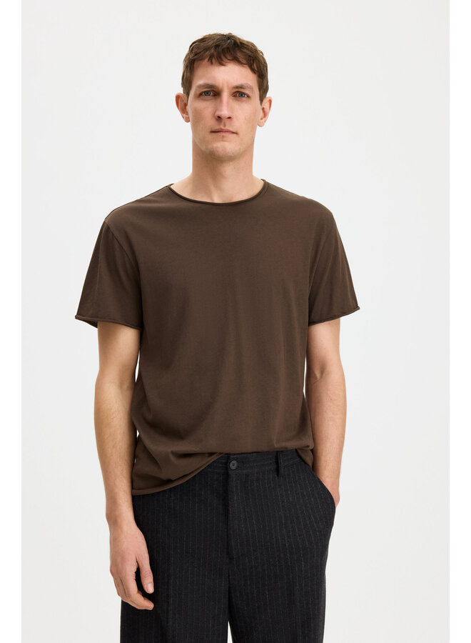 Roll Neck Tee - Golden Brown