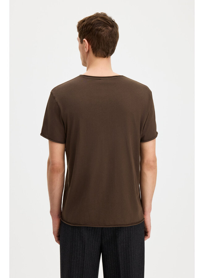 Roll Neck Tee - Golden Brown