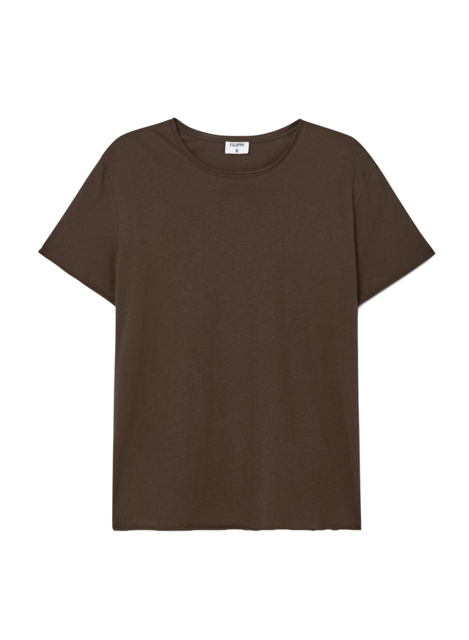 Roll Neck Tee - Golden Brown