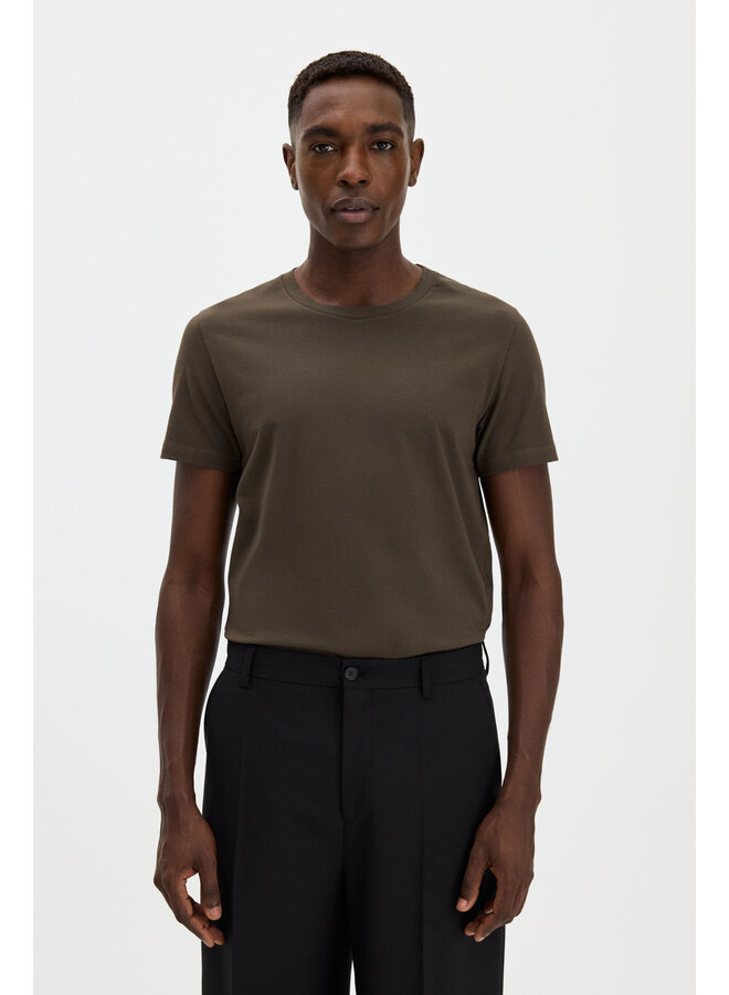 Stretch Cotton Tee - Ebony Brown