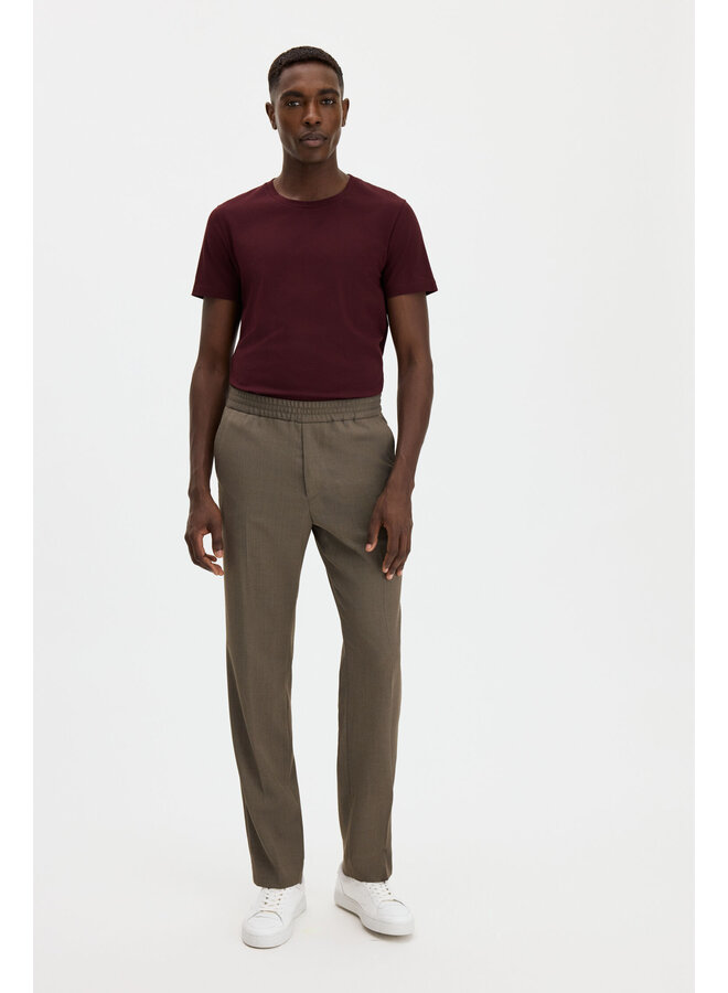 Stretch Cotton Tee - Dark Burgundy