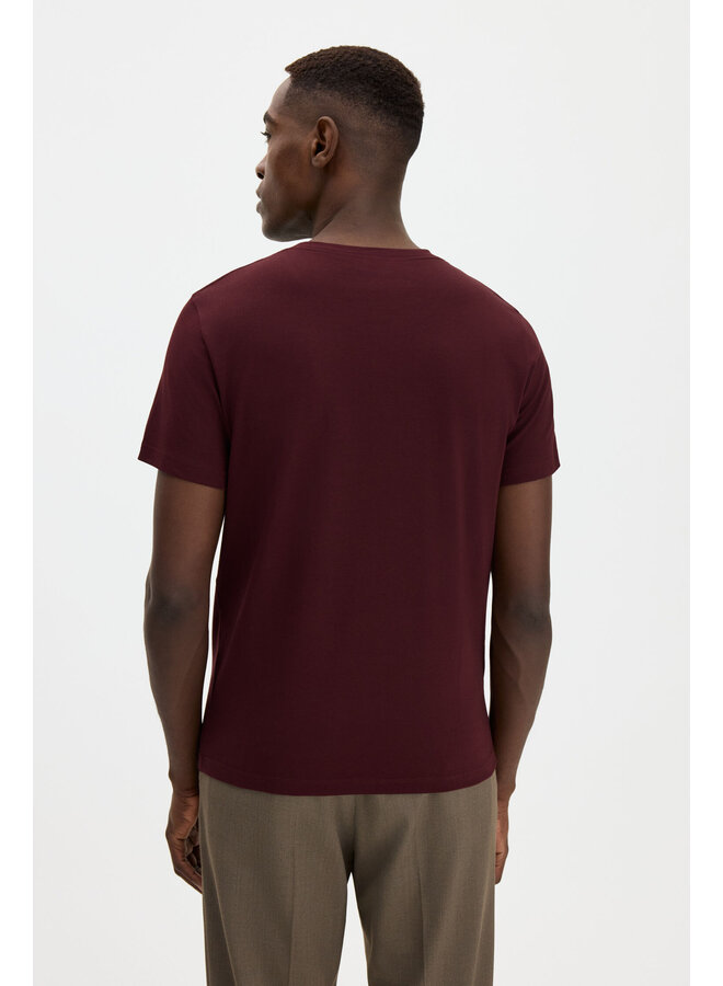 Stretch Cotton Tee - Dark Burgundy