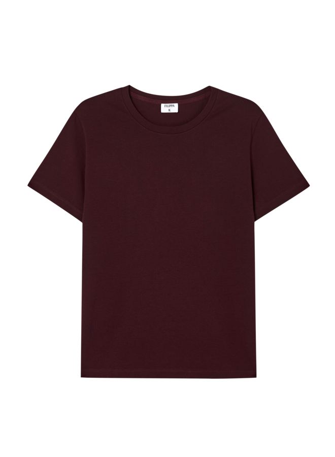 Stretch Cotton Tee - Dark Burgundy