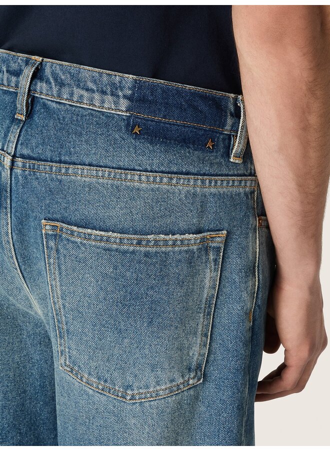 Golden M'S Pant Skate Loose - Medium Blue Washed Denim
