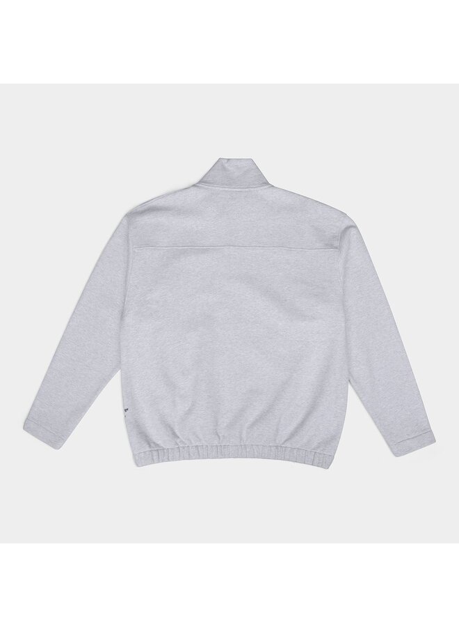 Zip Up Sweater - Light Grey Melange