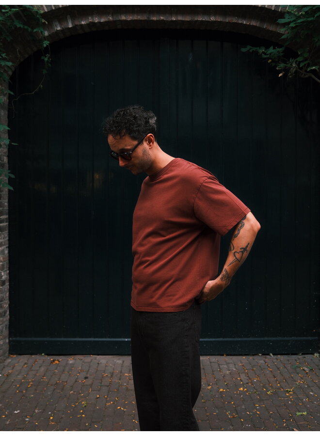 Washed Box Tee - Ruby Wine