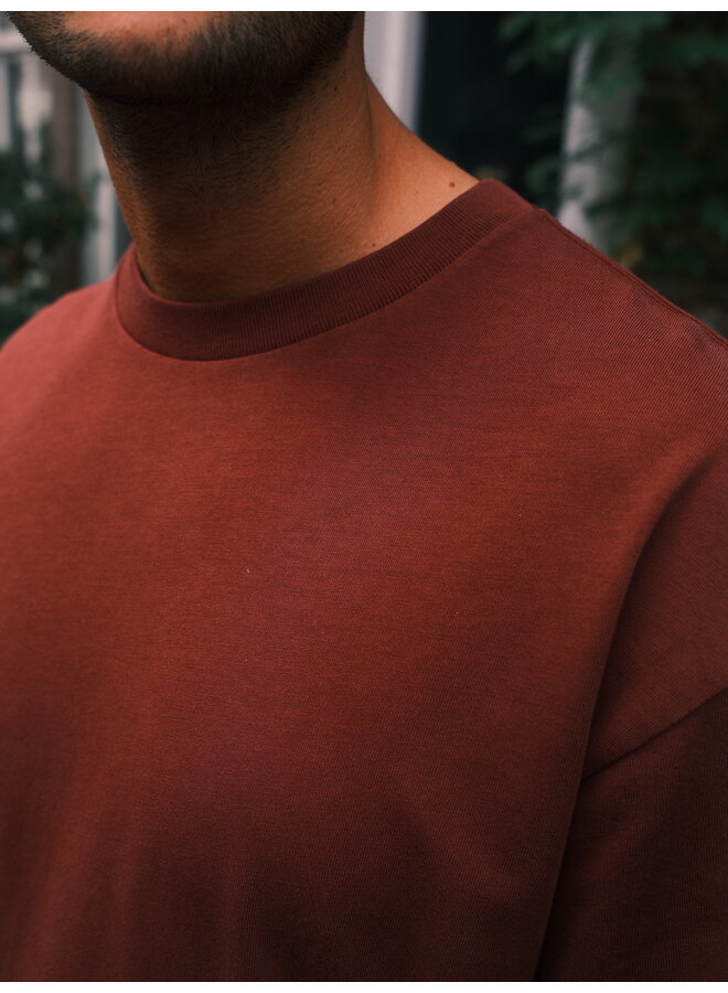 Washed Box Tee - Ruby Wine