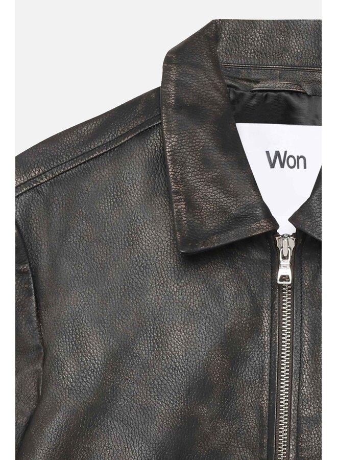 Denzel Leather Jacket - Java Brown