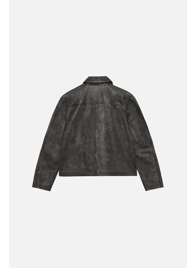 Denzel Leather Jacket - Java Brown