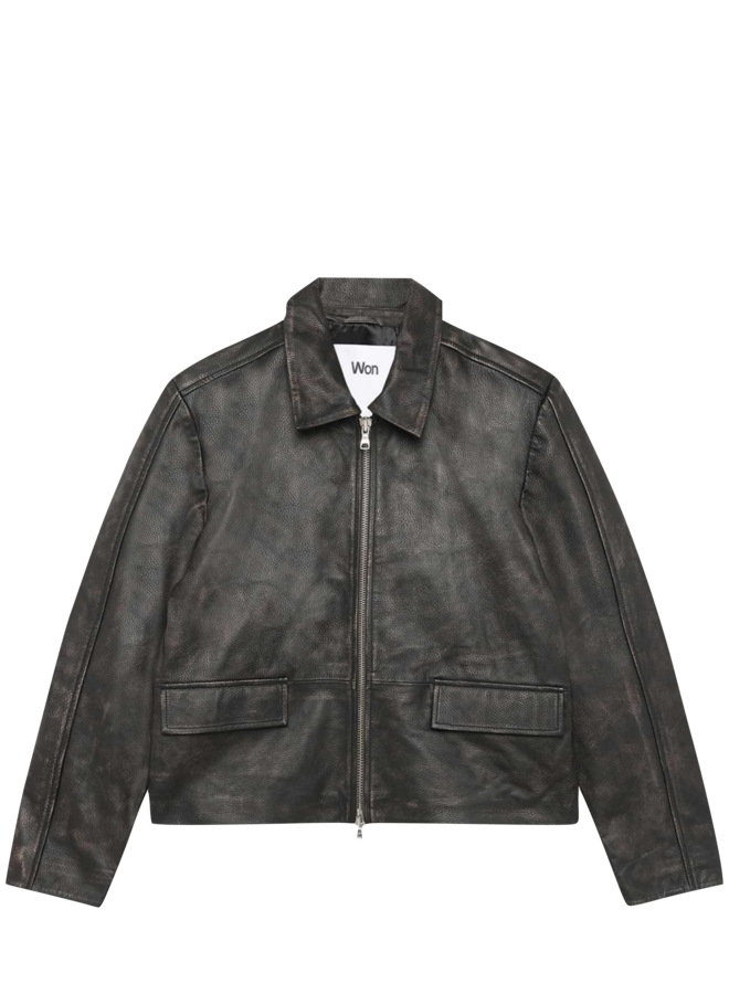 Denzel Leather Jacket - Java Brown