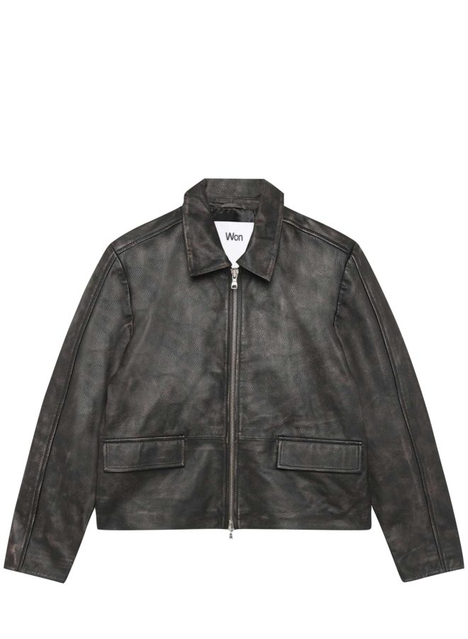 Denzel Leather Jacket - Java Brown