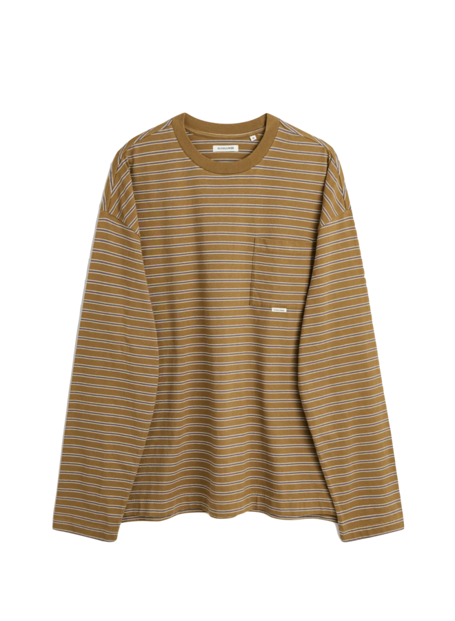 Stripe Ls Pocket Tee - Brown