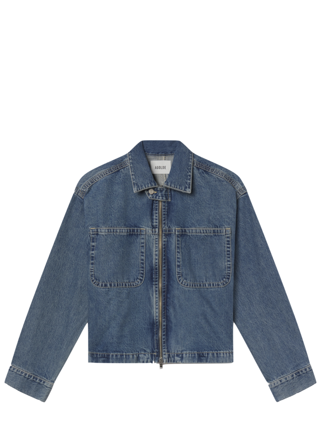 Croydon jacket in auto - Mid Blue