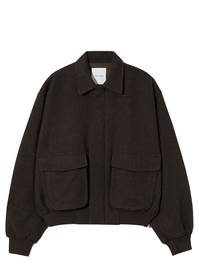 Virgin Wool Bomber Jacket - Brown