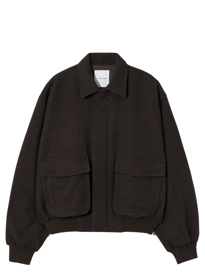 Virgin Wool Bomber Jacket - Brown