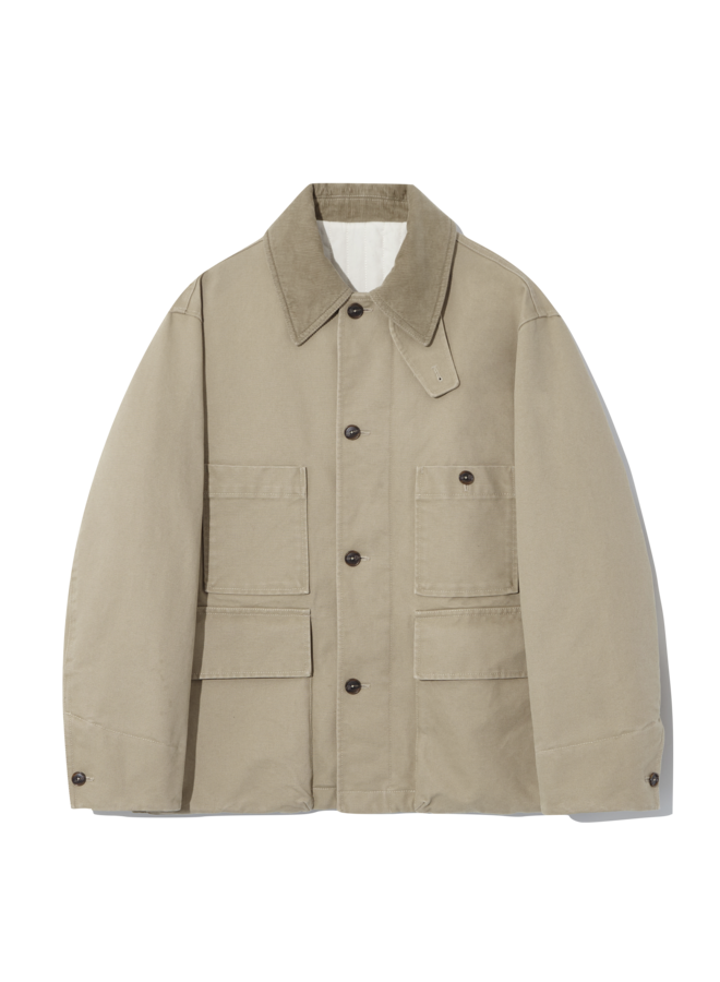 Padded Canvas Work Jacket - Beige