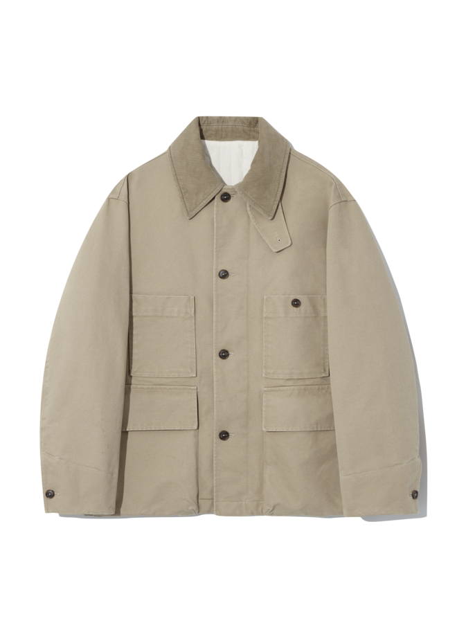 Padded Canvas Work Jacket - Beige