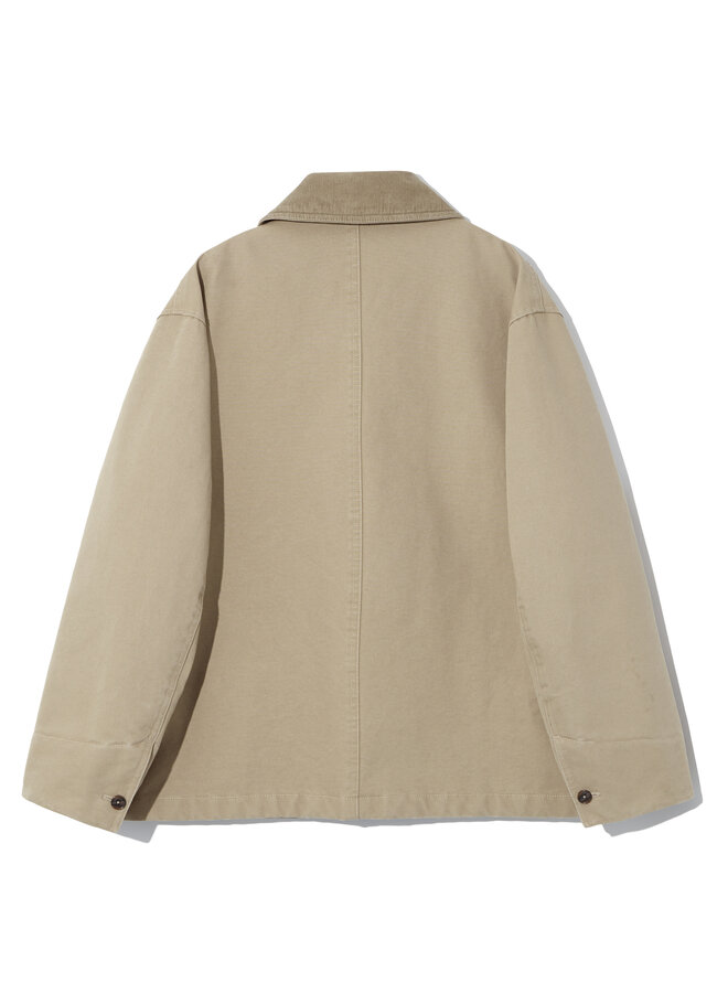 Padded Canvas Work Jacket - Beige