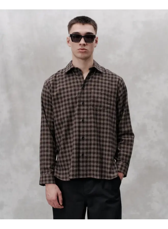 Record Shirt 3641 - Brown Check