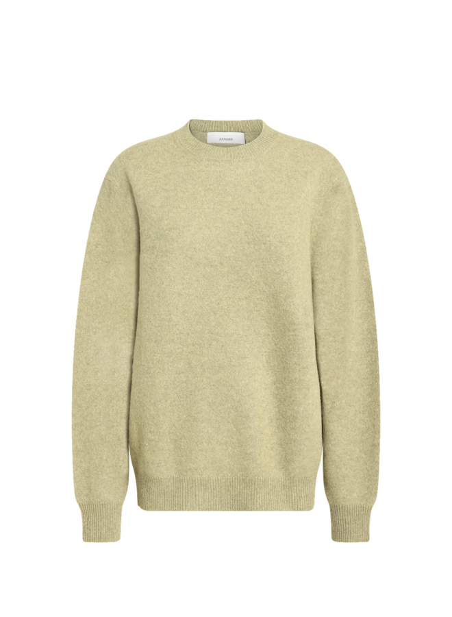 Anrragi LS Knit Wool Crew Neck - Going Green