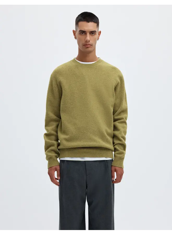 Anrragi LS Knit Wool Crew Neck - Going Green
