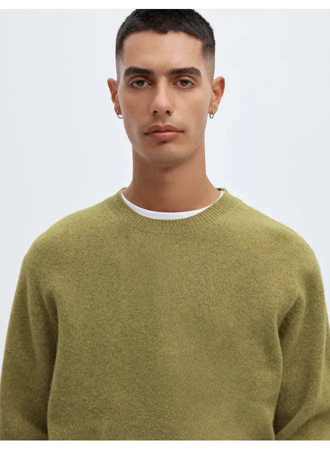 Anrragi LS Knit Wool Crew Neck - Going Green