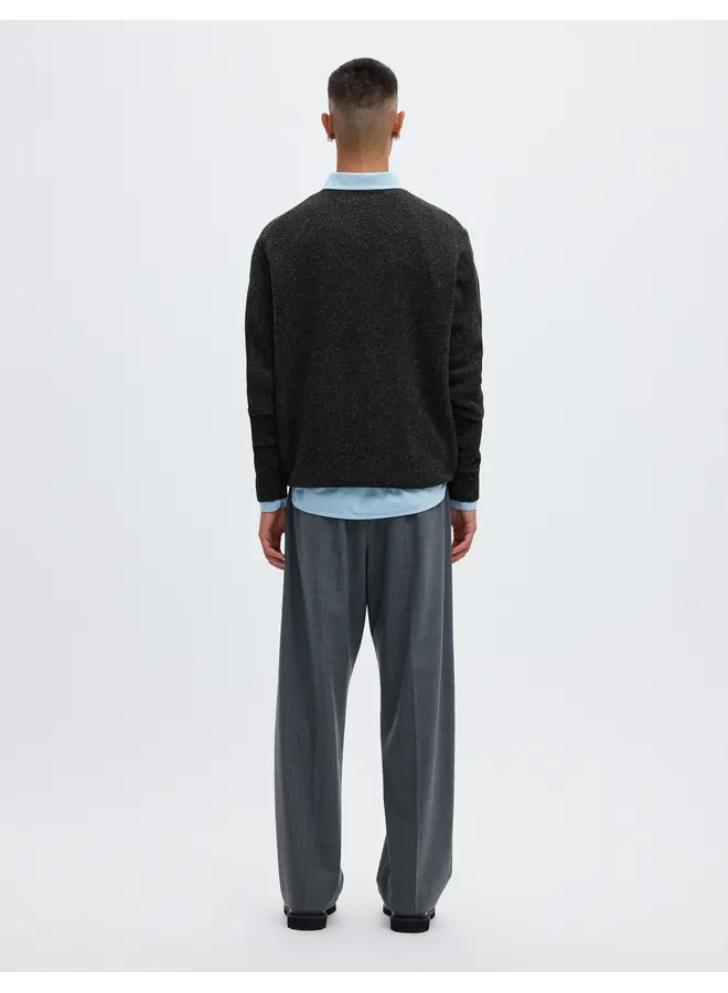 Anrragi LS Knit Wool Crew Neck - Charcoal Art