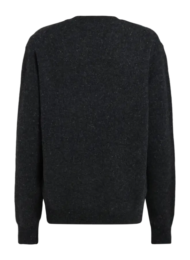Anrragi LS Knit Wool Crew Neck - Charcoal Art