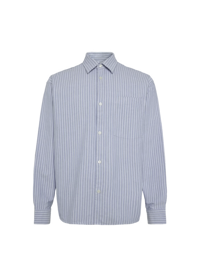 Anrvolund Oxford LS Shirt - Bonnet Blue / White