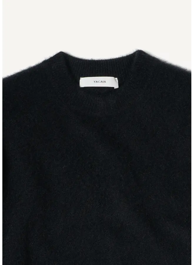 Brushed Cashmere Sweater - Black