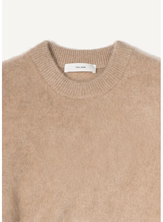 Brushed Cashmere Sweater - Camel