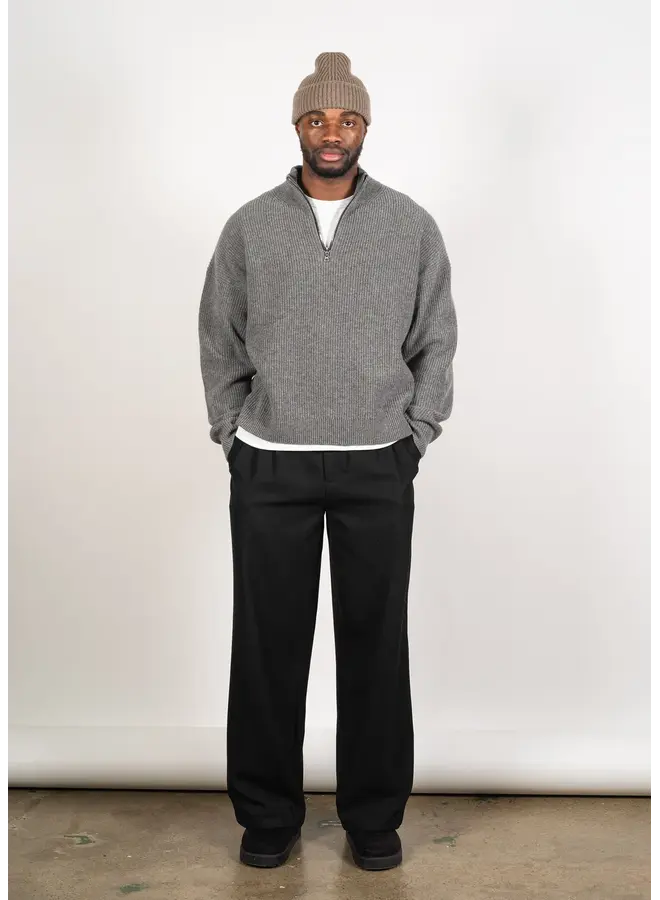 Merino Cashmere Half Zip - Grey