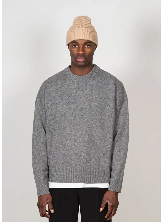 Oversized Merino Cashmere Sweater - Grey