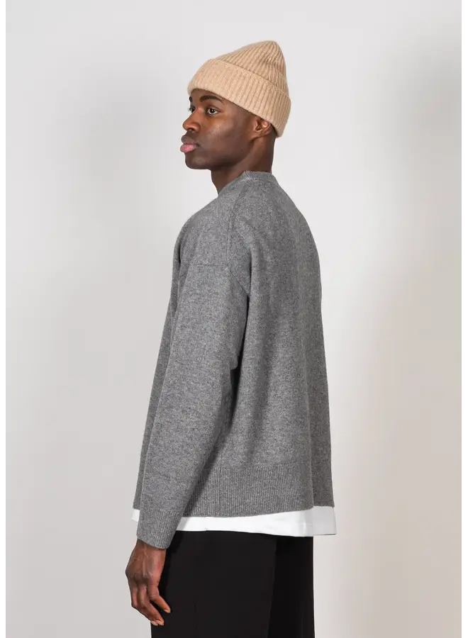 Oversized Merino Cashmere Sweater - Grey