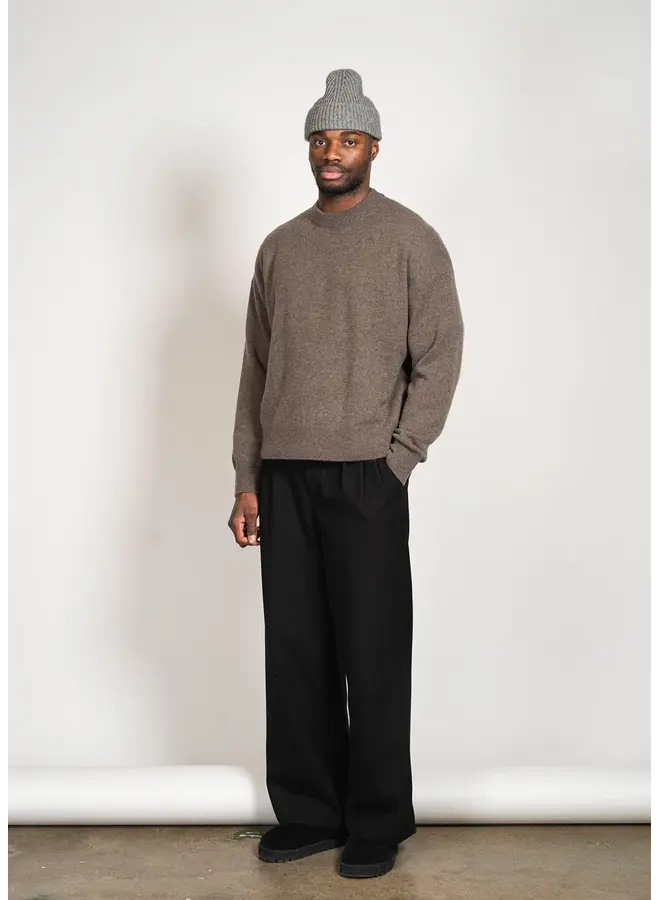 Oversized Merino Cashmere Sweater - Dark Brown