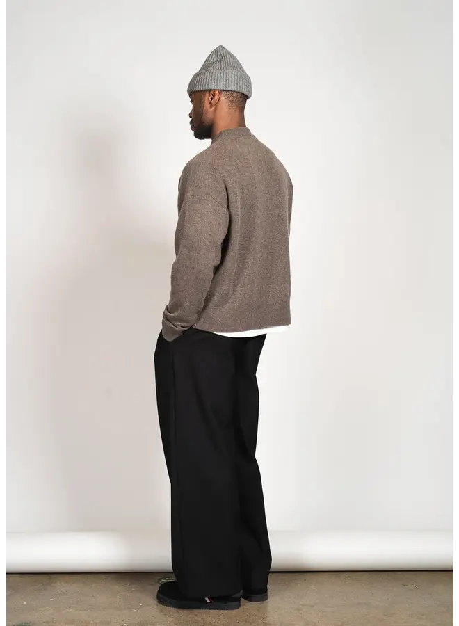 Oversized Merino Cashmere Sweater - Dark Brown