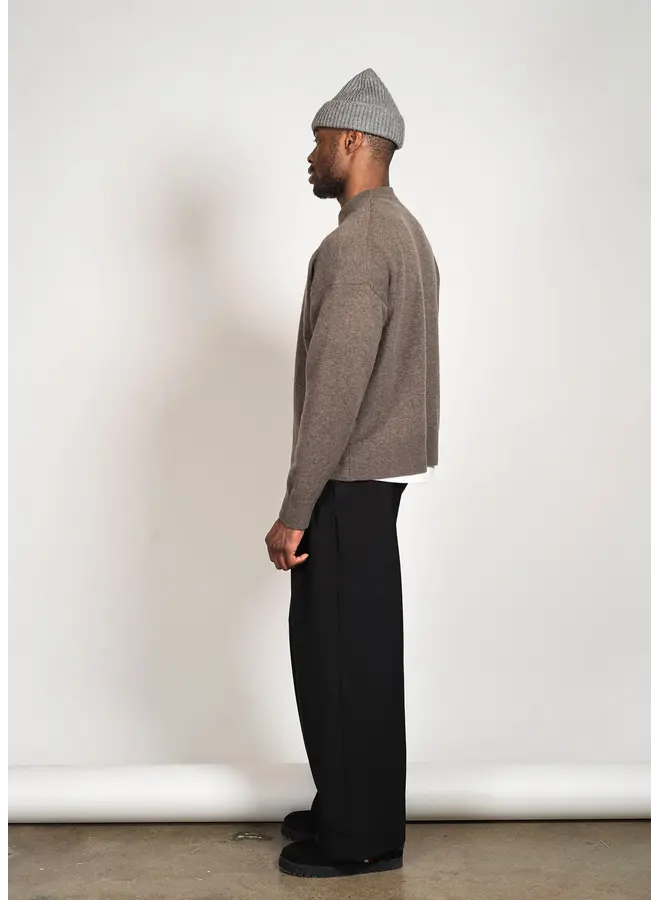 Oversized Merino Cashmere Sweater - Dark Brown