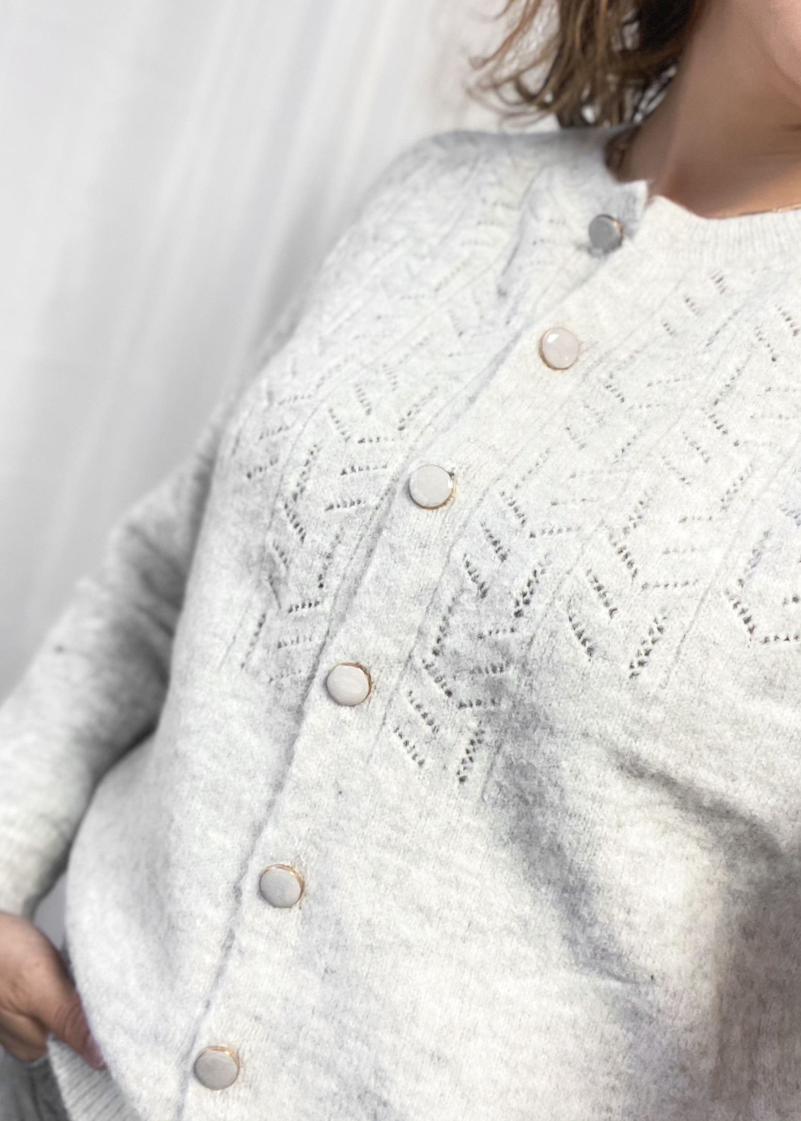 GILET CÉLINE GRIS AJOURÉ