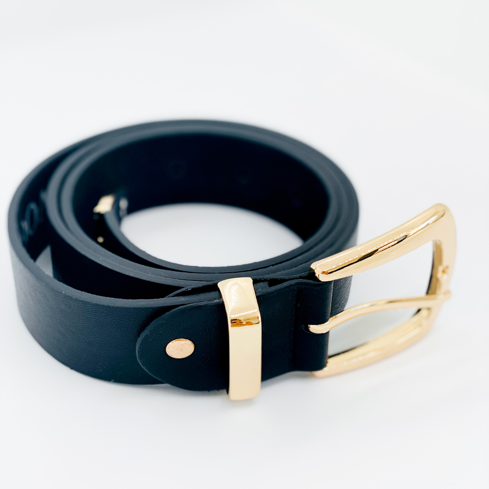 CEINTURE BOUCLE OR / NOIR