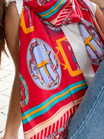 Foulard rouge à motifs