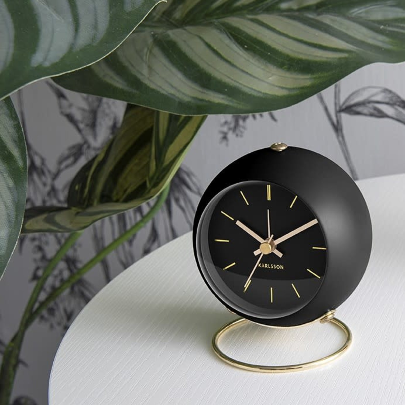 Karlsson Alarm Clock Globe Black