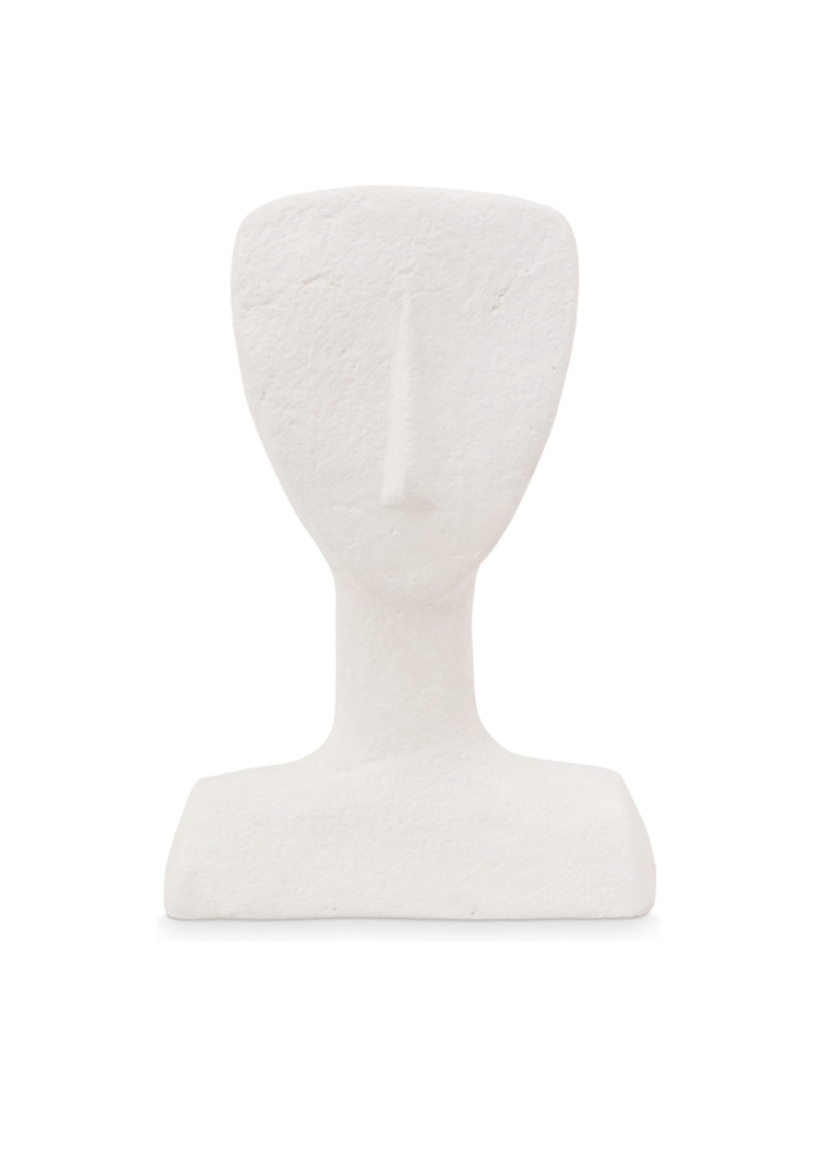 Statue Sculpture de visage en calcaire - White